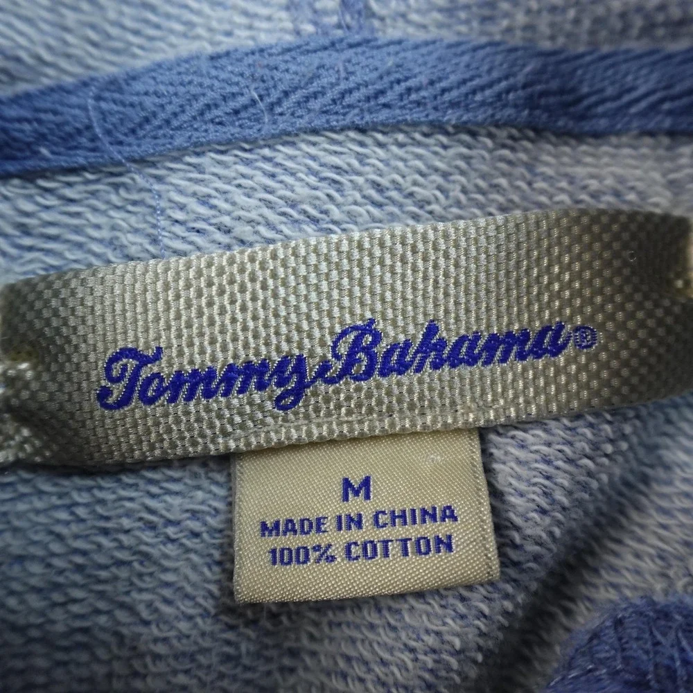 Tommy Bahama Hoodie Mens M Blue‎ Marlin Pullover Sweatshirt Preppy Casual Beach